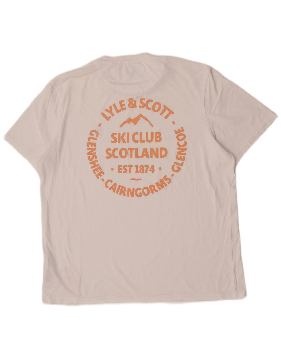 Lyle & Scott Herre grafisk T-shirt top 2XL hvid bomuld