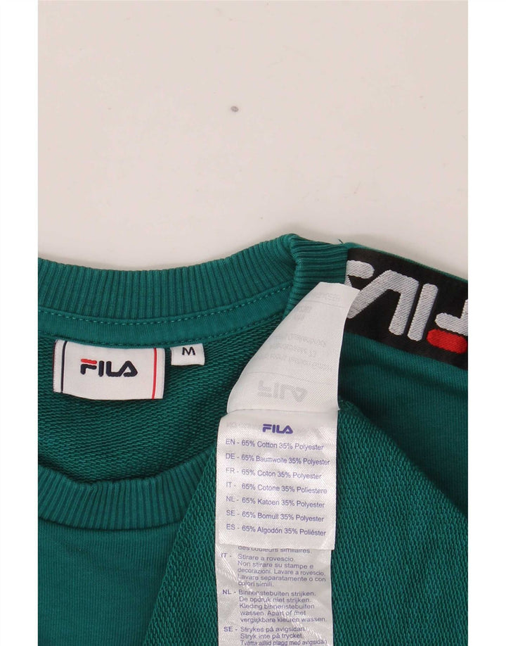 Fila Herre grafisk sweatshirt Jumper Medium Grøn Colourblock Bomuld