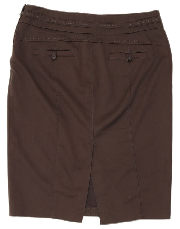 Trussardi Jeans Dame Pencil Skirt IT 46 Large W34 Brun