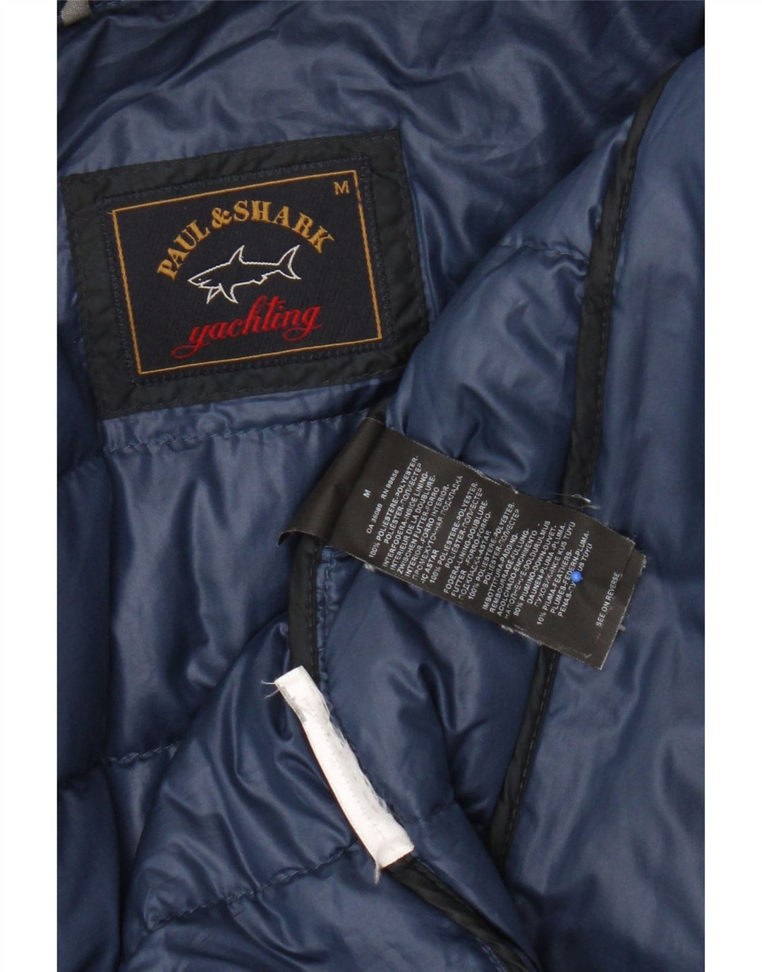 Paul & Shark Herre polstret jakke UK 38 Medium Navy Blue Polyester