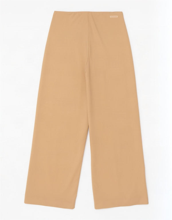 Benetton Womens Wide Leg Casual Trousers Small W26 L30 Beige Polyester