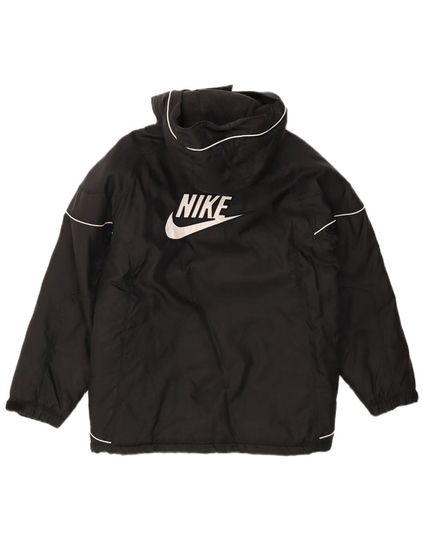 Nike Drenge Hooded Graphic Windbreaker Coat 12-13 Years Large Black Polyester