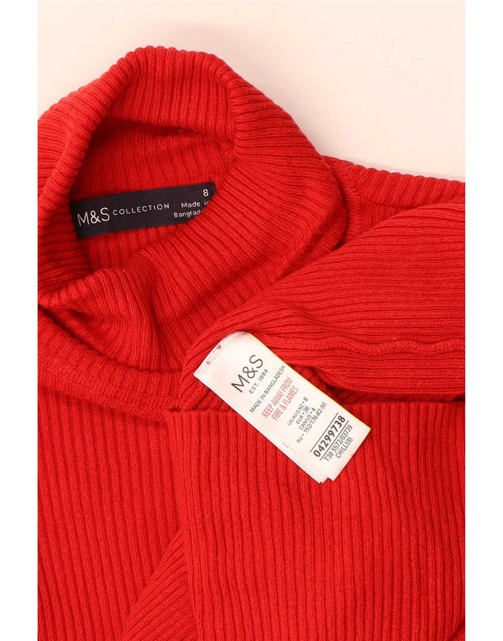 Marks & Spencer Dametop Langærmet UK 8 Lille rød viskose