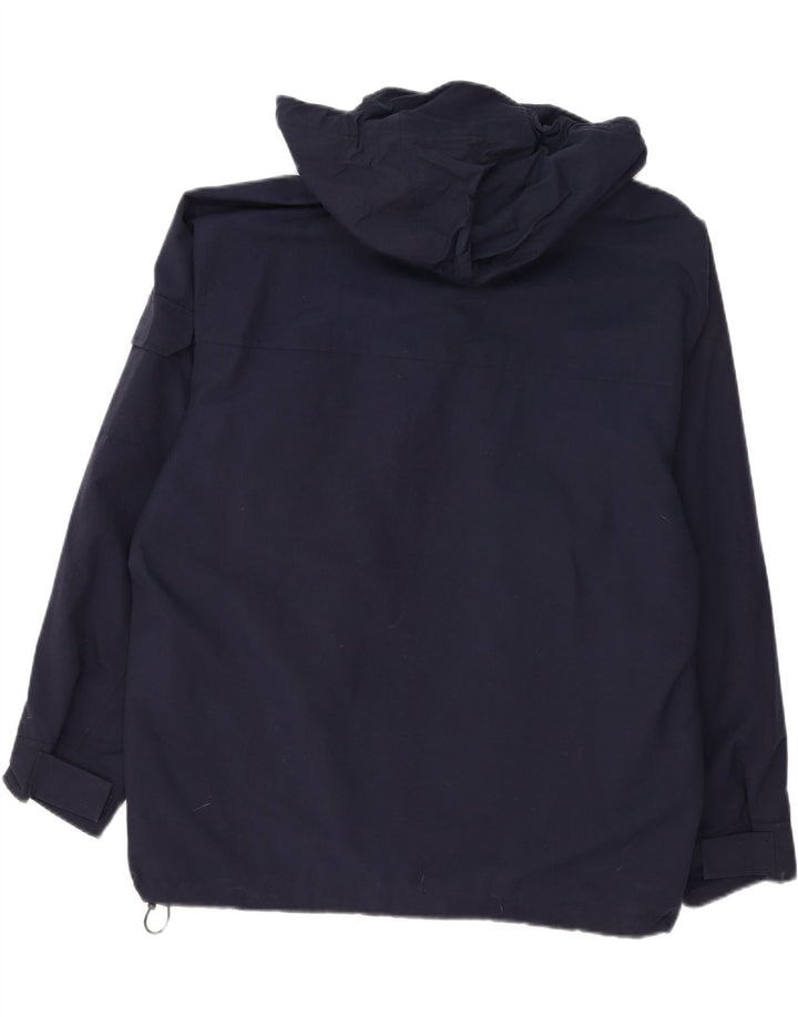 EDDIE BAUER Mens Hooded Windbreaker Jacket UK 38 Medium Navy Blue Nylon Vintage Eddie Bauer and Second-Hand Eddie Bauer from Messina Hembry 
