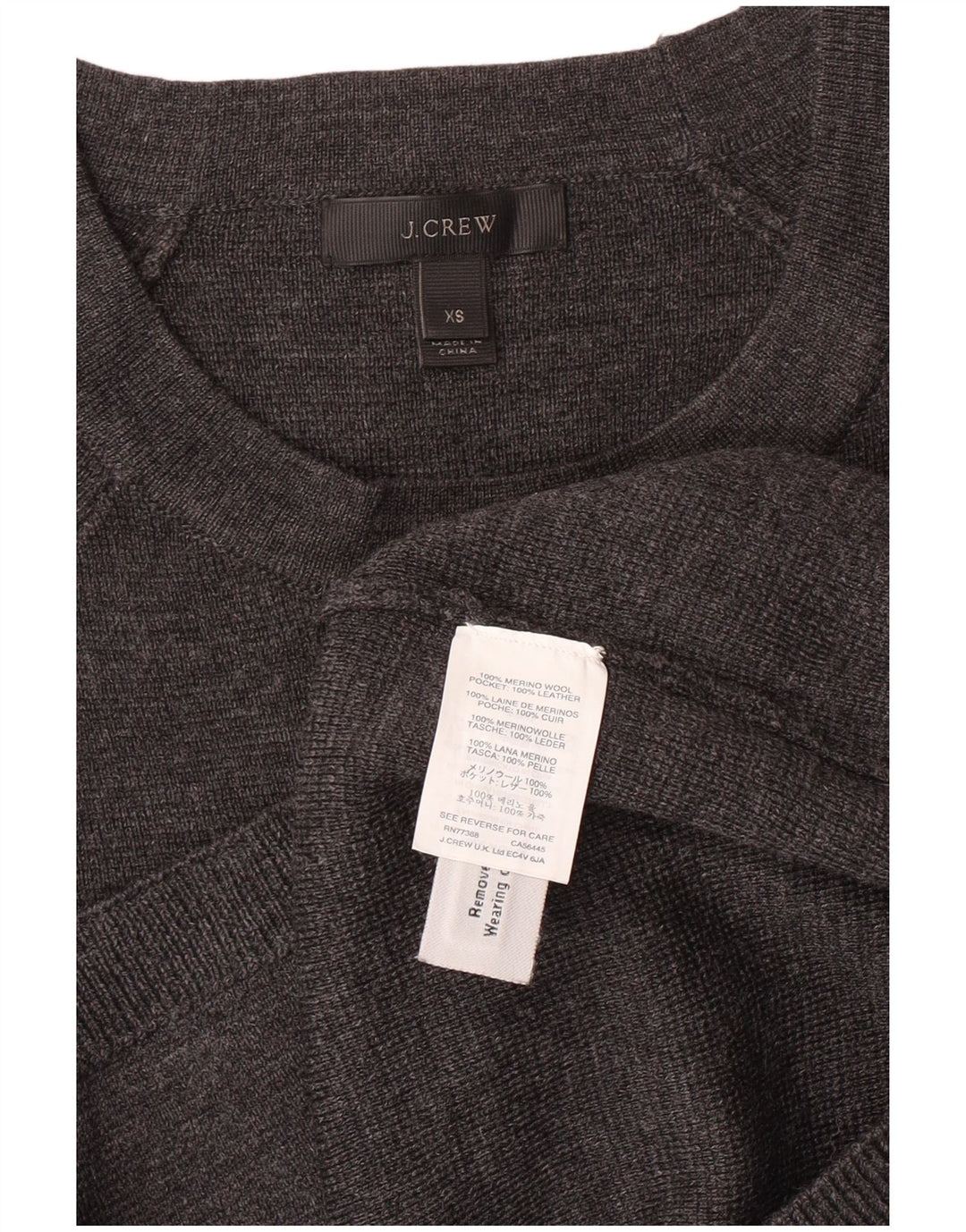 J. CREW Dame sweater med rund hals i overstørrelse UK 6 XS Grå