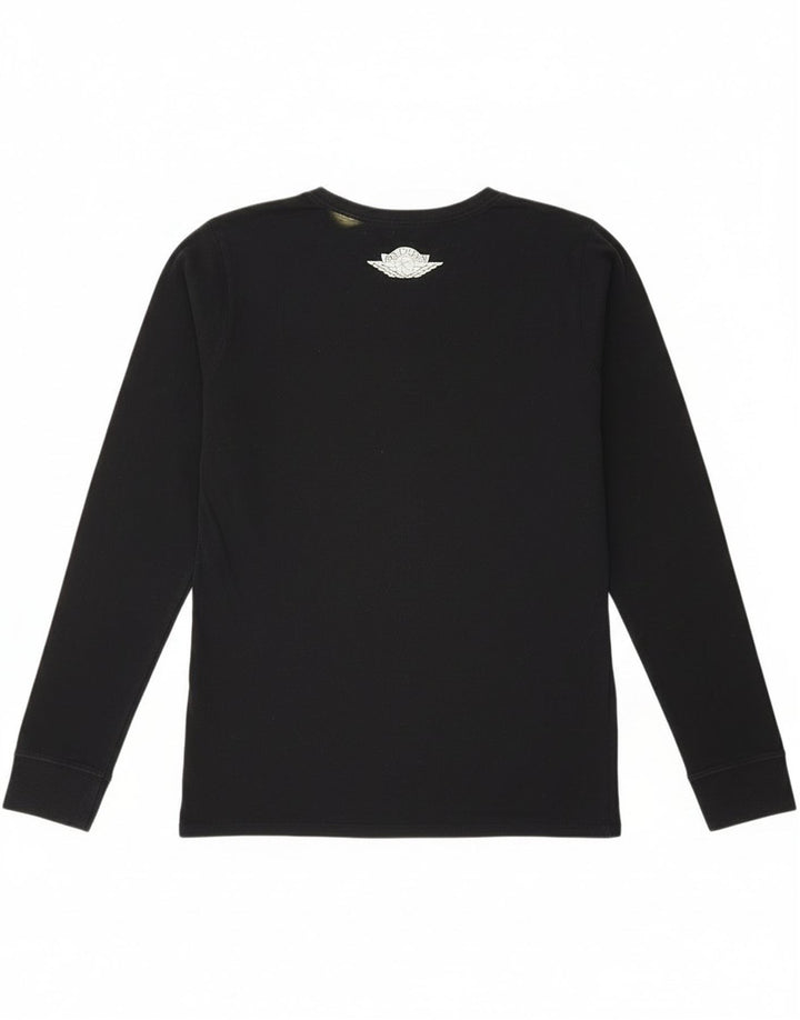 Jordan Herre grafisk top langærmet lille sort bomuld