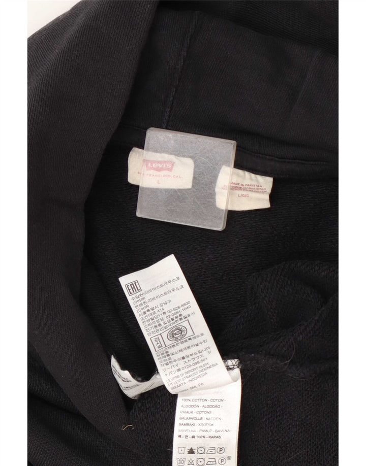 Levi's Dame Oversized Hoodie Jumper UK 16 Large Black Bomuld