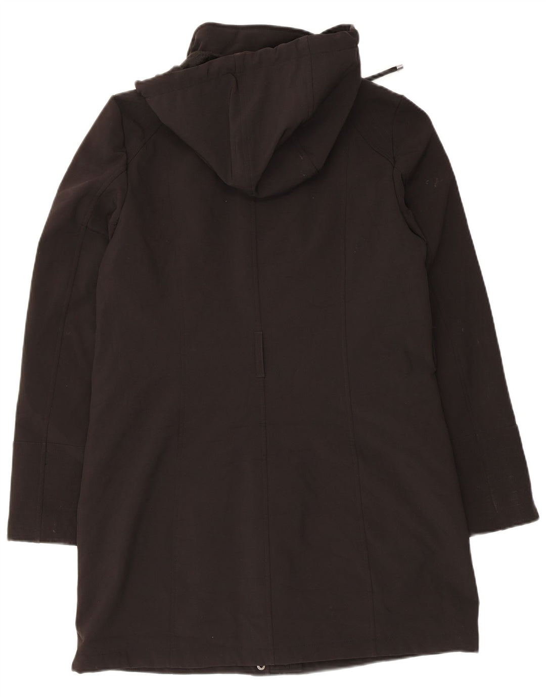 Dkny Dame Hooded Parka Jacket UK 12 Medium Black Polyester