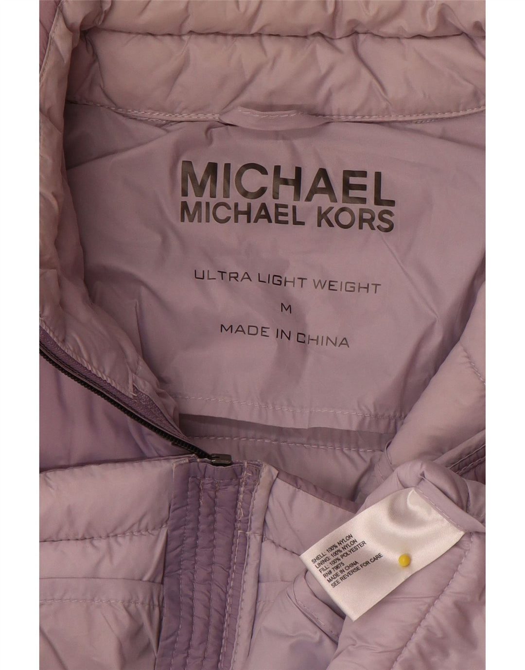 Michael Kors Dame Polstret Jakke UK 14 Medium Lilla Nylon