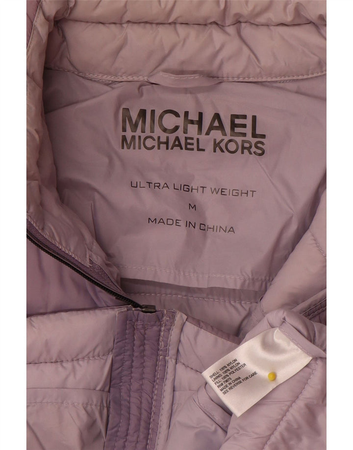 Michael Kors Dame Polstret Jakke UK 14 Medium Lilla Nylon