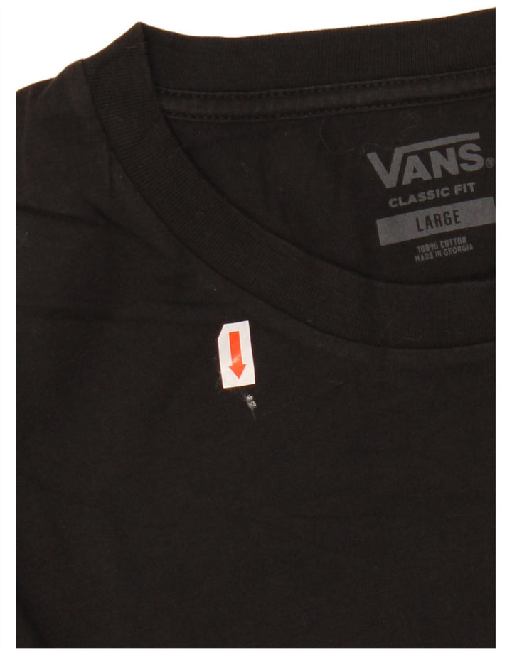 VANS Herre Classic Fit T-Shirt Top Stor Sort Bomuld