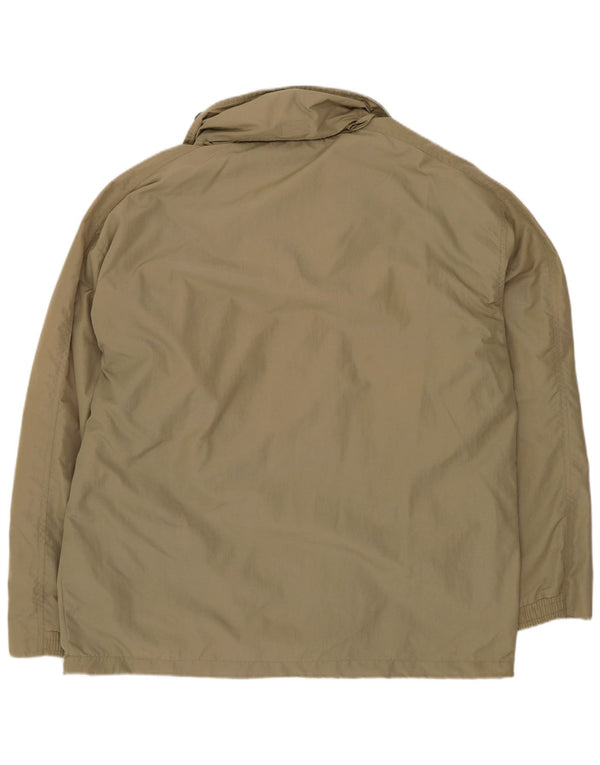 Diadora Regnjakke med hætte til mænd UK 40 Large Khaki Sports