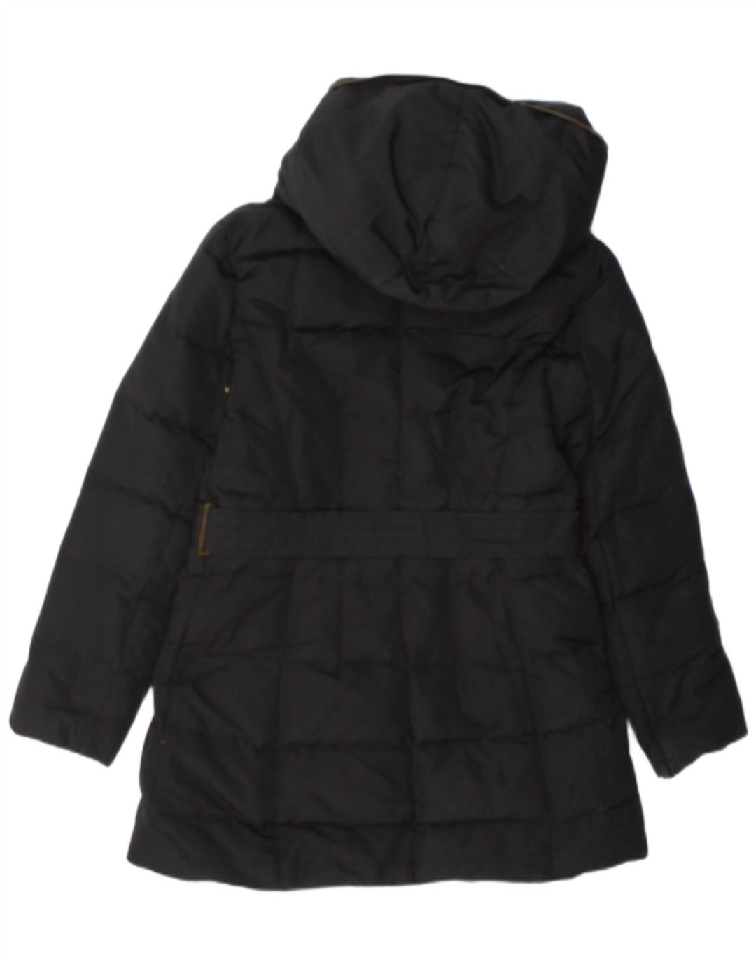 Zara Dame Hætte Polstret Frakke UK 14 Large Black