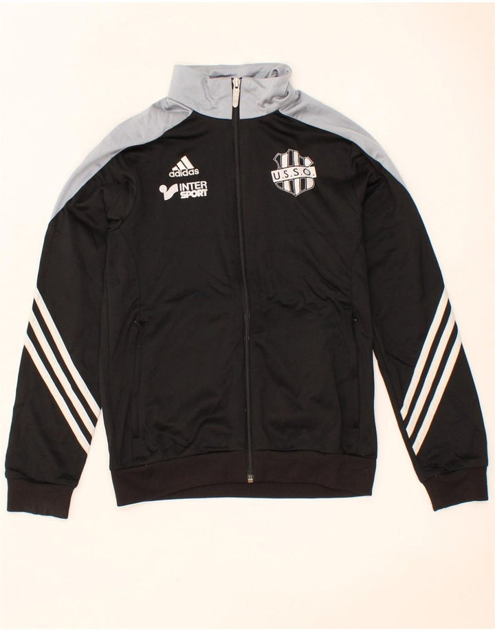ADIDAS Boys Tracksuit Top Jacket 11-12 Years Large Black Colourblock Vintage Adidas and Second-Hand Adidas from Messina Hembry 