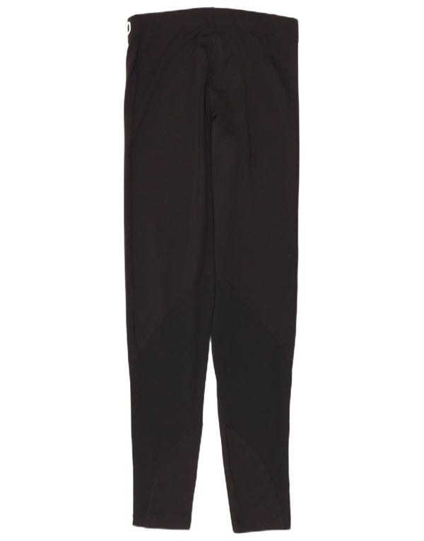 Nike Dame Dri Fit Grafiske Leggings UK 8 Small Black Polyester