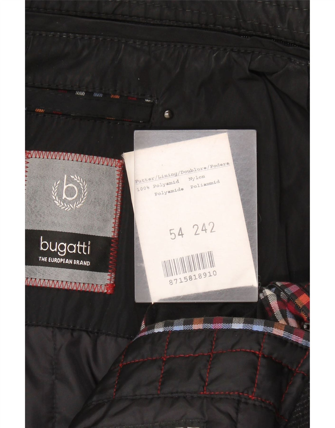 Bugatti Herre Overfrakke EU 54 2XL Sort Virgin Wool