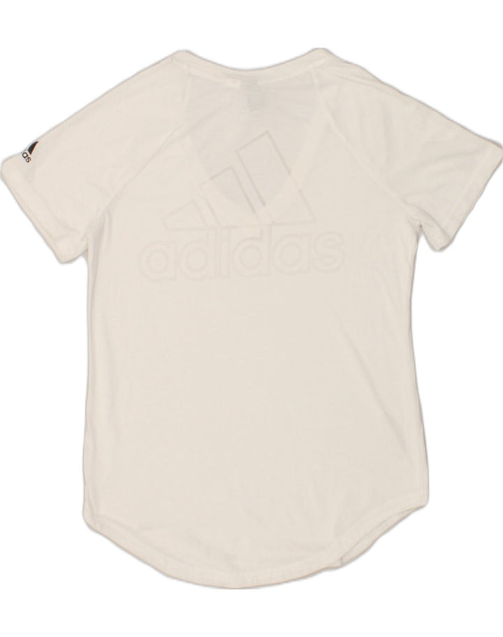 ADIDAS Womens T-Shirt Top UK 10 Small White | Vintage Adidas | Thrift | Second-Hand Adidas | Used Clothing | Messina Hembry 