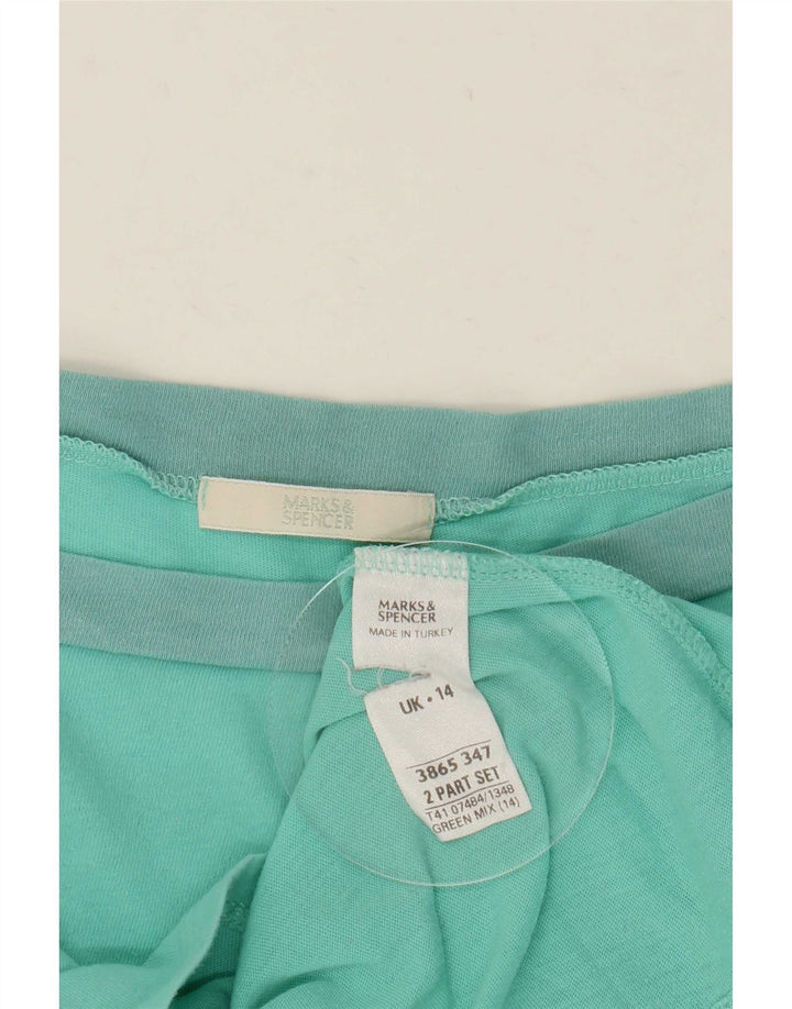 Marks & Spencer Dame Langærmet Off Shoulder Top UK 14 Medium Grøn