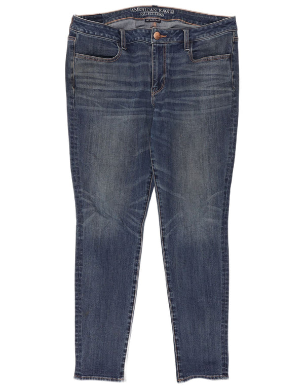 American Eagle Dame Jegging Jeans UK 18 XL W38 L28 Blå Bomuld