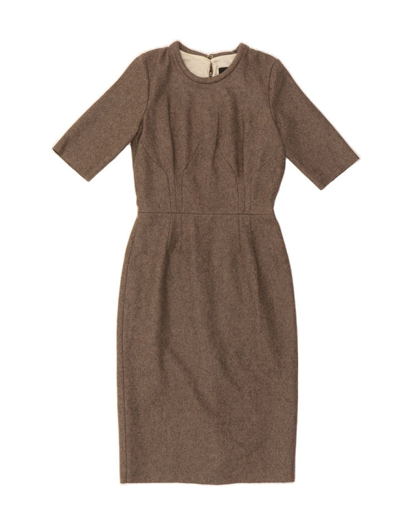PAUL SMITH Womens Sheath Dress IT 42 Medium Brown Virgin Wool