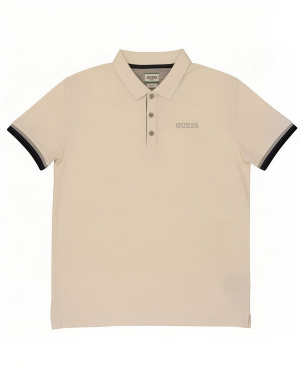 Guess Herre Slim Fit Polo Shirt XL Hvid Bomuld