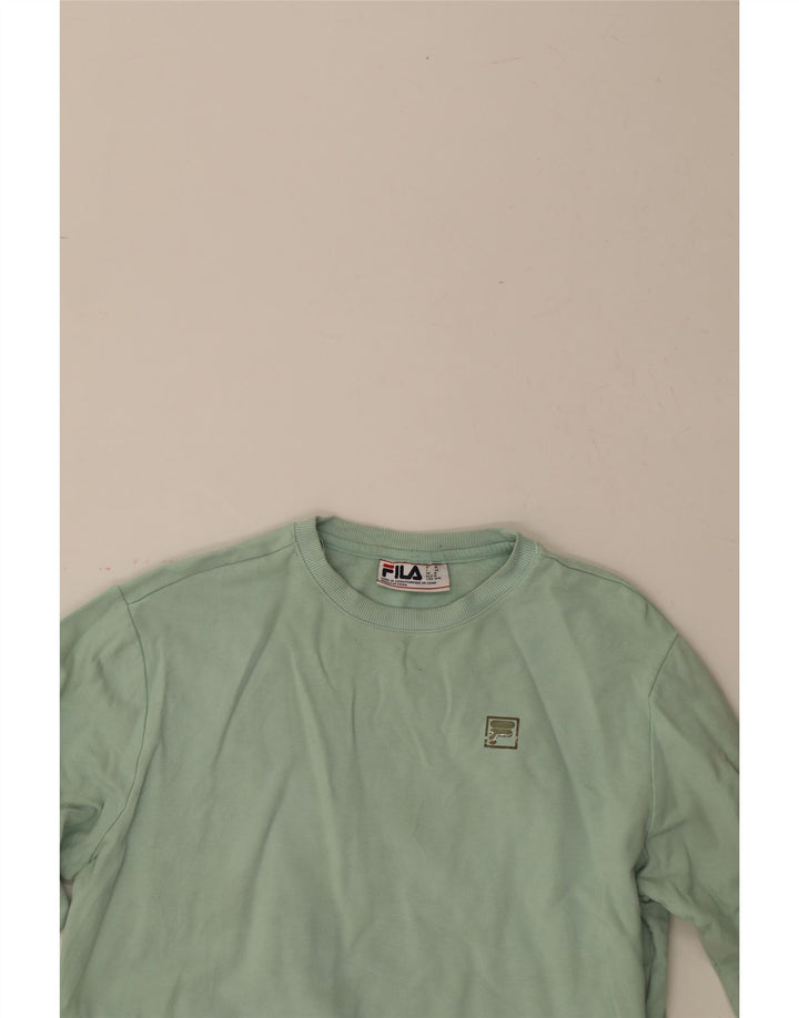 FILA Womens Sweatshirt Jumper UK 14 Medium Green Cotton Vintage Fila and Second-Hand Fila from Messina Hembry 