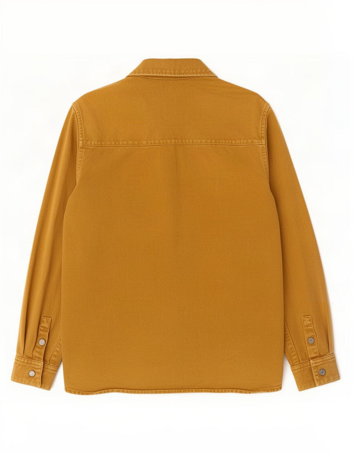Zara Herre Relaxed Fit Denim Shirt Lille Gul