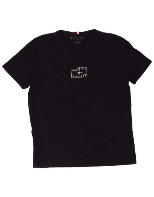 Tommy Hilfiger Herre Grafisk T-Shirt Top XL Sort Bomuld