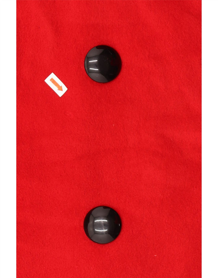 Jaeger Dame Oversized Double Breasted Coat UK 14 Large Red Angora