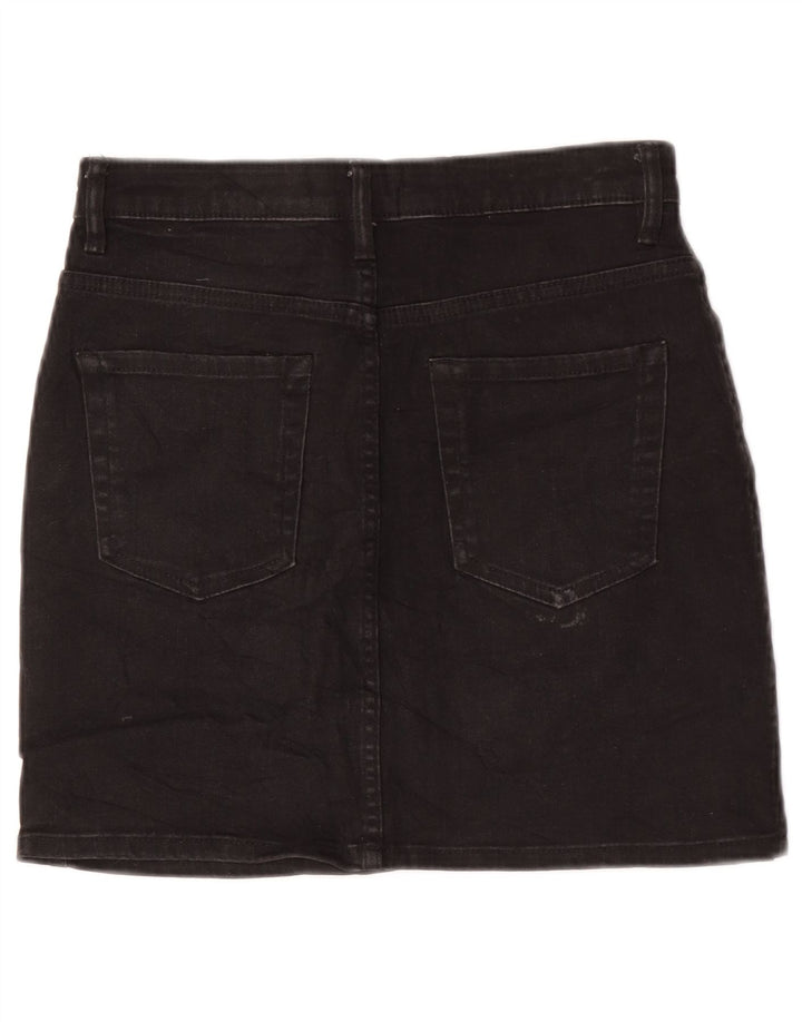 Zara Dame Mini Denim Nederdel Medium W28 Sort