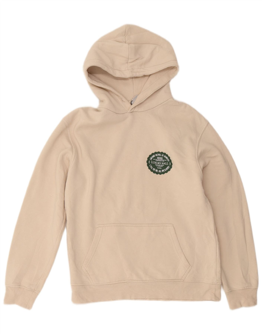 Zara Herre grafisk hættetrøje Jumper Medium Beige Bomuld