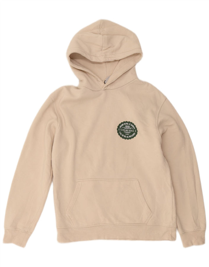 Zara Herre grafisk hættetrøje Jumper Medium Beige Bomuld