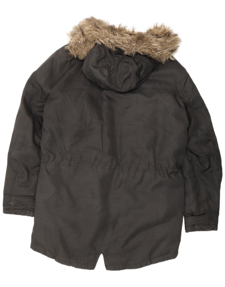 JACK & JONES Herre Hooded Parka Jacket UK 40 Large Black