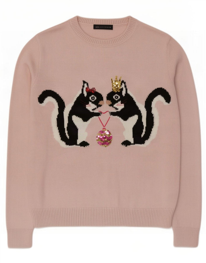 Marks & Spencer Dame sweater med rund hals DK 14 Medium Pink