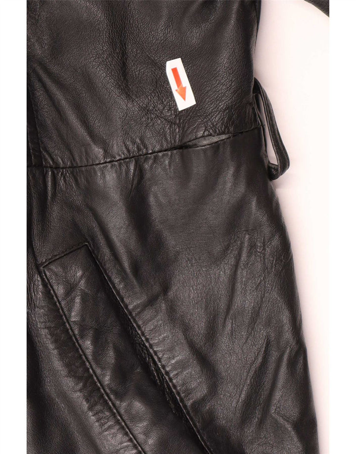 Vintage Dame Oversized Læderjakke UK 10 Small Black