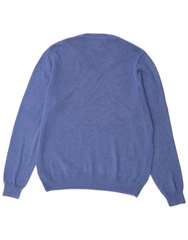 Marks & Spencer Herre V-hals sweater mellemblå bomuld
