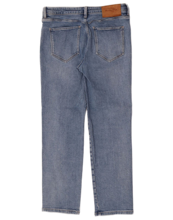 Massimo Dutti Dame Straight Jeans EU 38 Small W28 L27 Blå