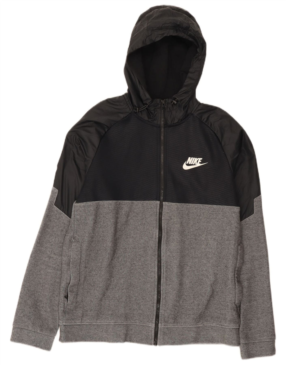 Nike hættetrøje med lynlås til mænd mellemgrå Colourblock Bomuld