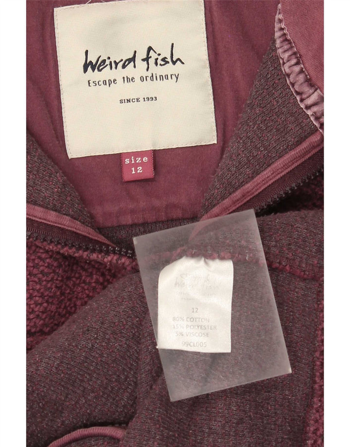 Weird Fish Dame træningsdragt Topjakke UK 12 Medium Burgundy Bomuld
