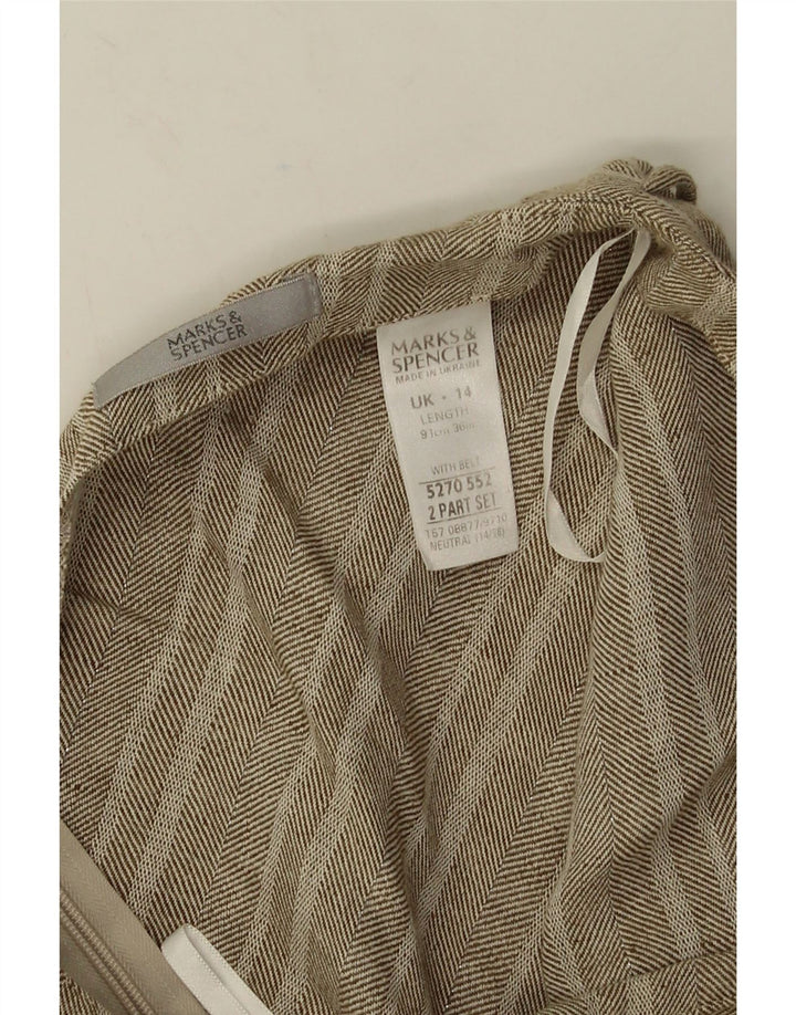 Marks & Spencer Maxi-nederdel til kvinder UK 14 Large W32 Grå sildebensbomuld