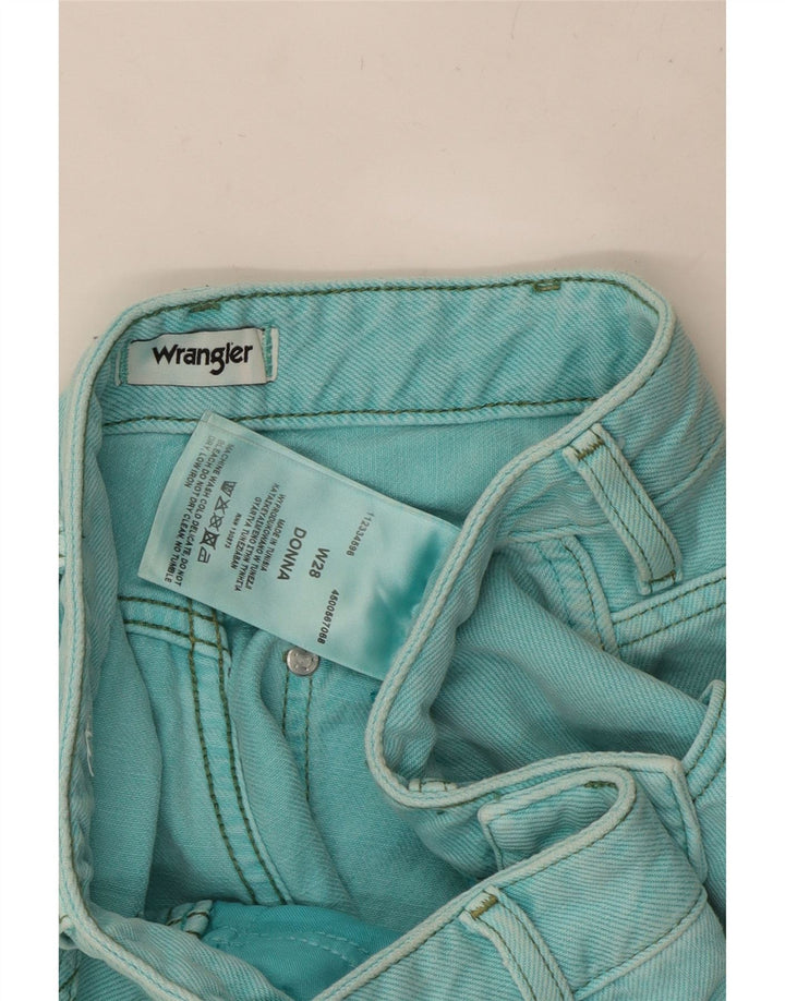 WRANGLER denimshorts til kvinder W28 Medium turkis bomuld