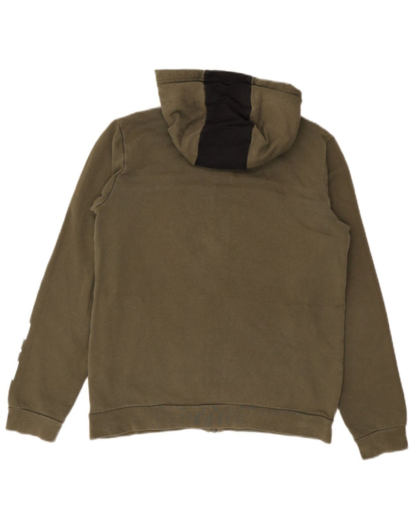 Emporio Armani Boys Zip Hoodie Sweater 13-14 Years Khaki Colourblock