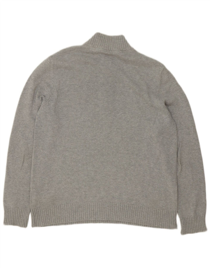 Crew tøj Herre lynlås-hals sweater mellemgrå bomuld