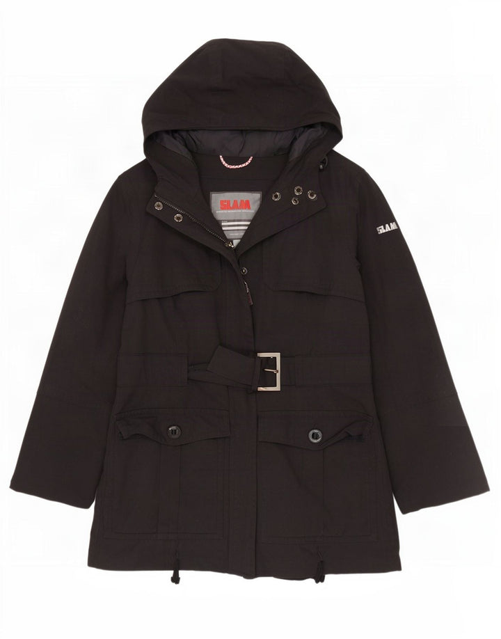 Slam Dame Hooded Parka Jacket UK 18 XL Sort Nylon