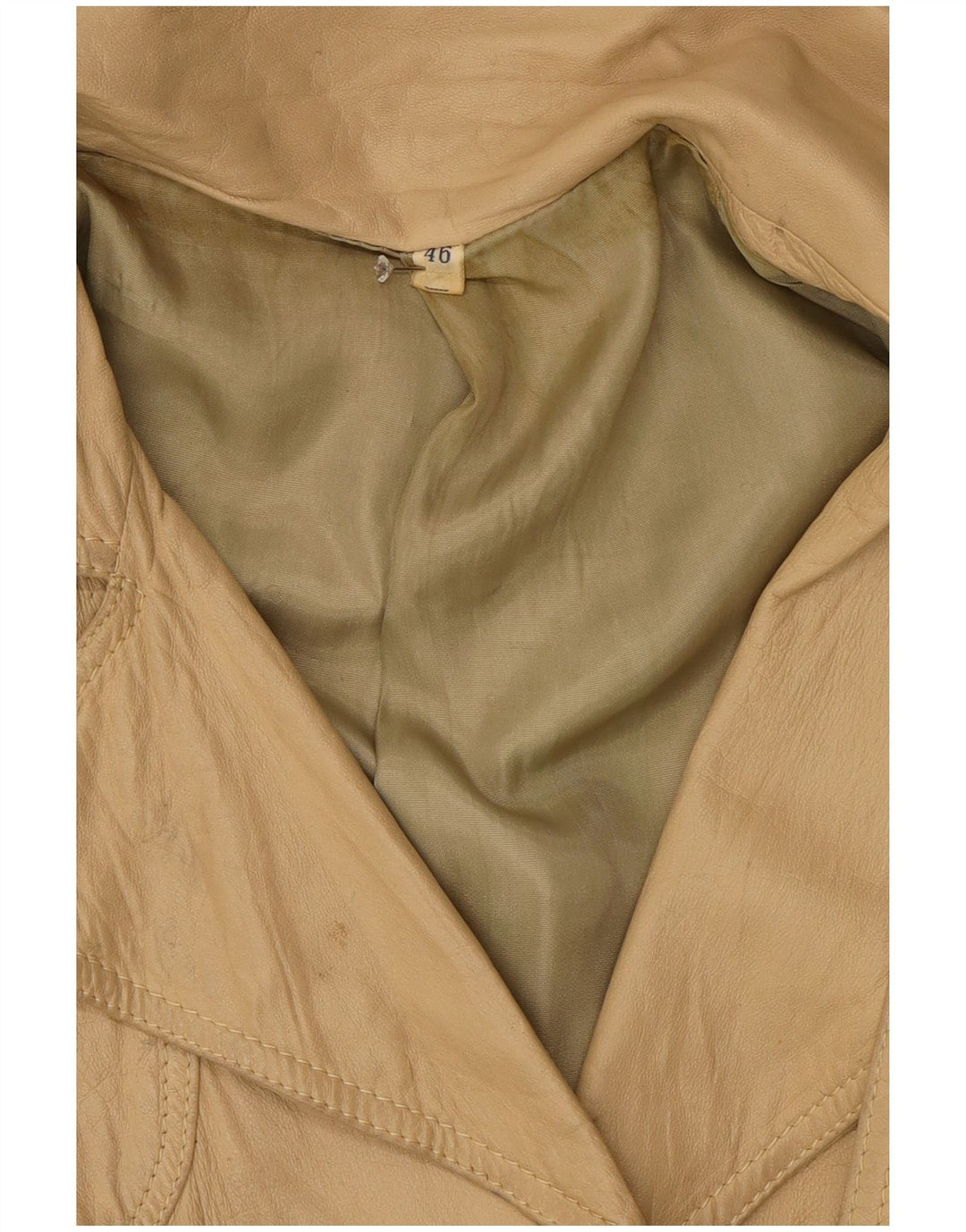 Vintage dame læderjakke IT 46 Large Beige
