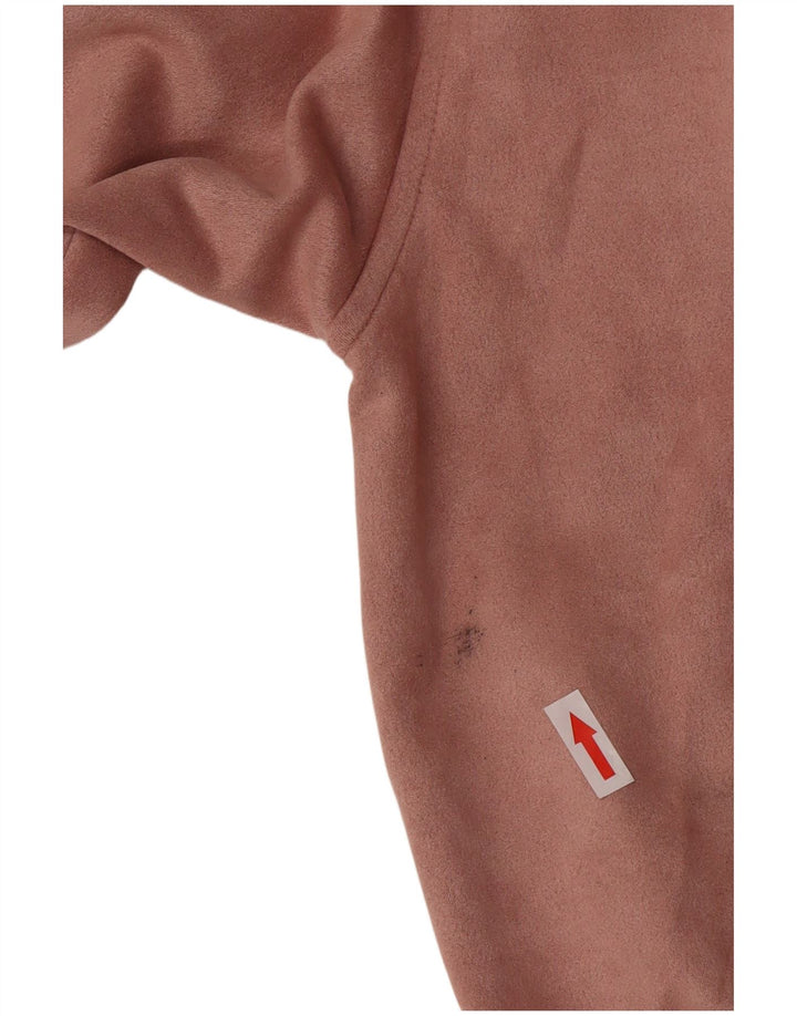 Zara hættetrøje med lynlås til kvinder UK 14 Medium Pink Polyester