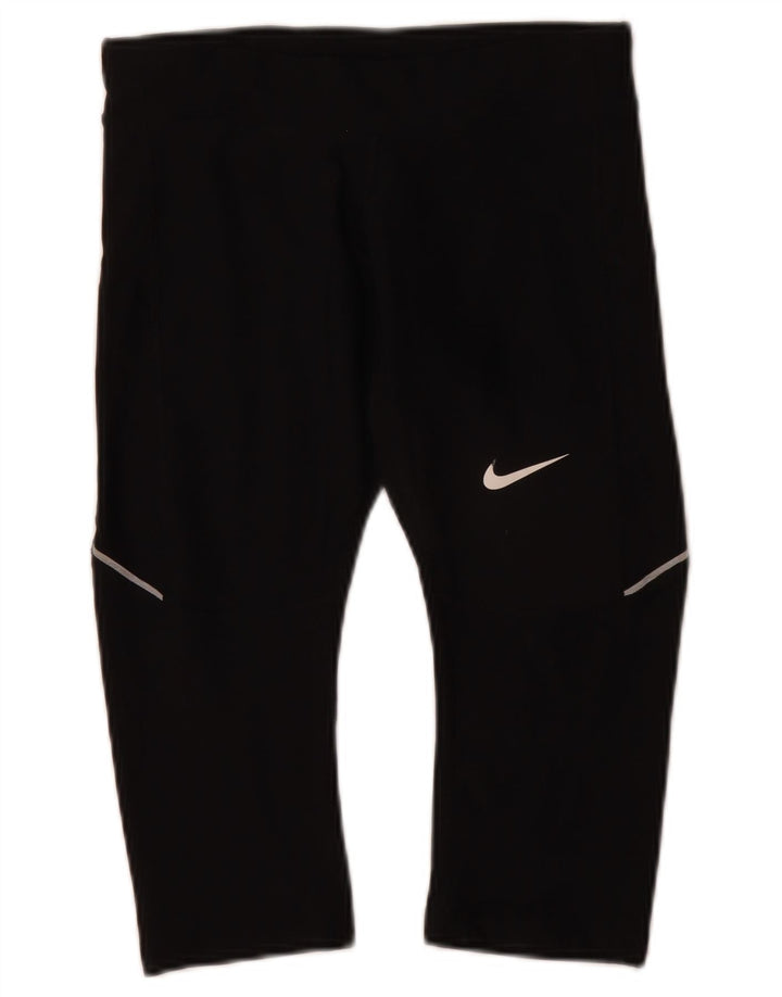 Nike Dame Dri Fit Capri Leggings UK 4 XS Sort Polyester