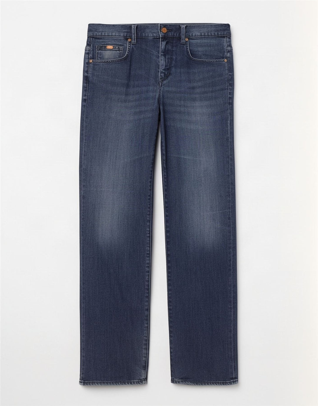 Hugo Boss Herre Stretch Straight Jeans W32 L30 Marineblå Bomuld