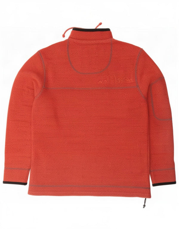 Weird Fish Herre Zip Neck Sweatshirt Jumper Large Rød Flecked Bomuld