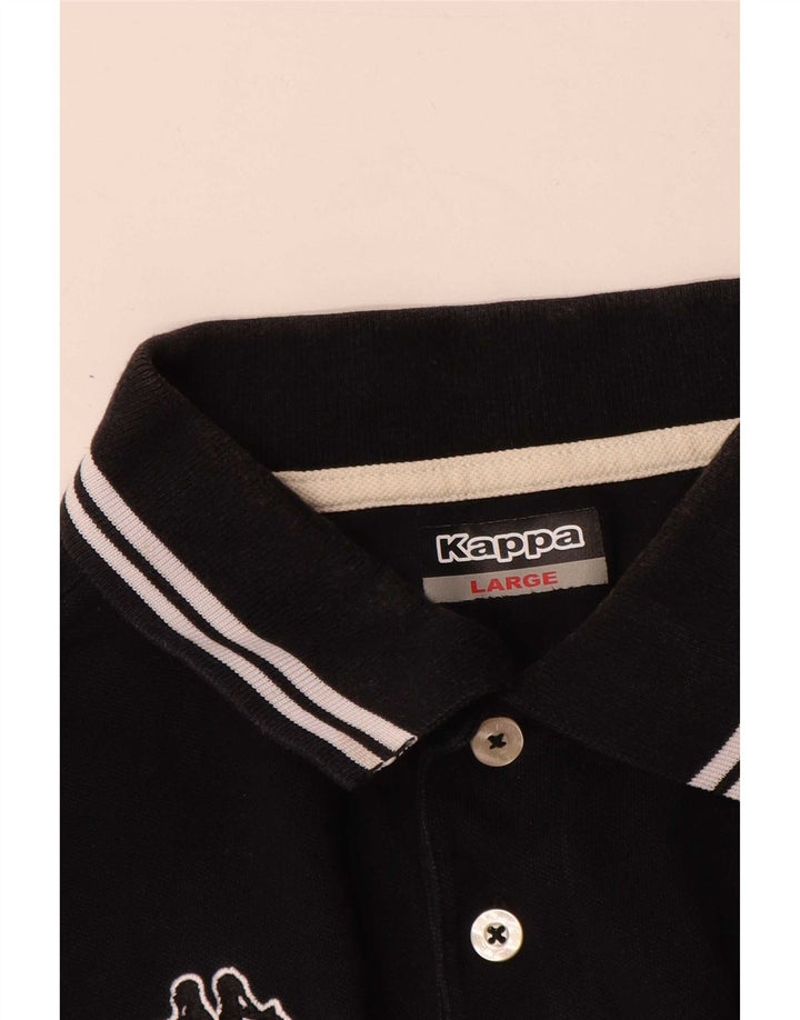 Kappa herre polo shirt stor sort stribet